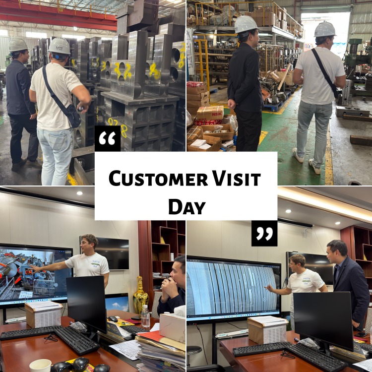 மெட்டல் காயில் ஸ்லிட்டிங் மெஷின் தொழிற்சாலையில் போலந்து வாடிக்கையாளர்கள்